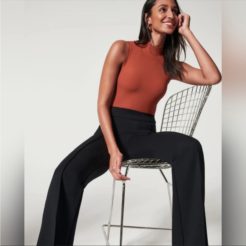 Spanx The High Rise Flare Wide Leg Pant Black Size Medium